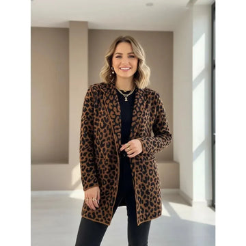 Casaco Longo Feminino de malha da moda